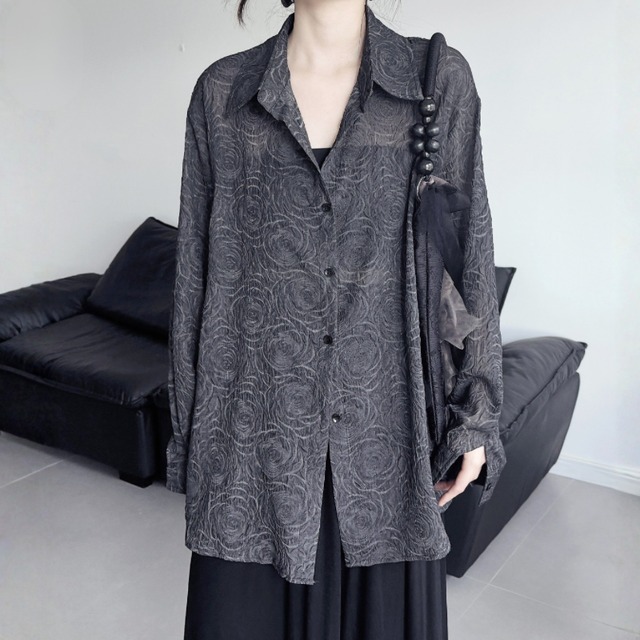 Rose sheer oversized shirt C1511