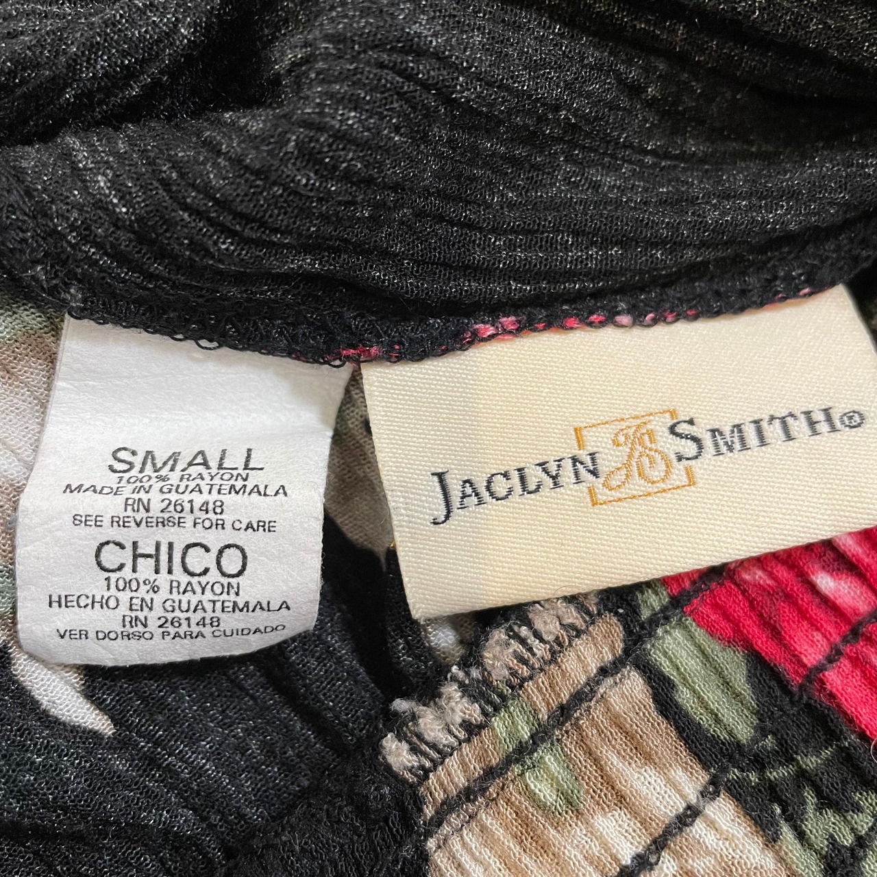 【JACLVN SMITH】ロングスカート フレア 花柄 黒 スカート サイズS アメリカ古着