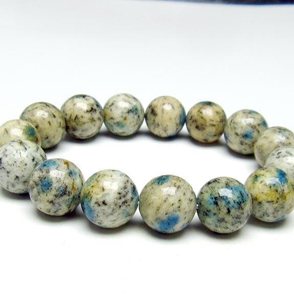 K2ストーン ブレスレット 15mm アズライトイングラナイト 一点物 おまかせ便 111-35259