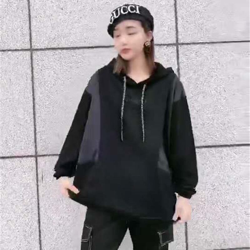 オータムスタイルフードセーター Tシャツ ルーズトップス ロング 大きめサイズ 秋物 ミックスインファッション1797860271