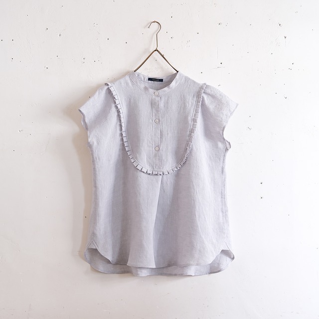 french sleeve blouse／light weight linen〈silver gray〉