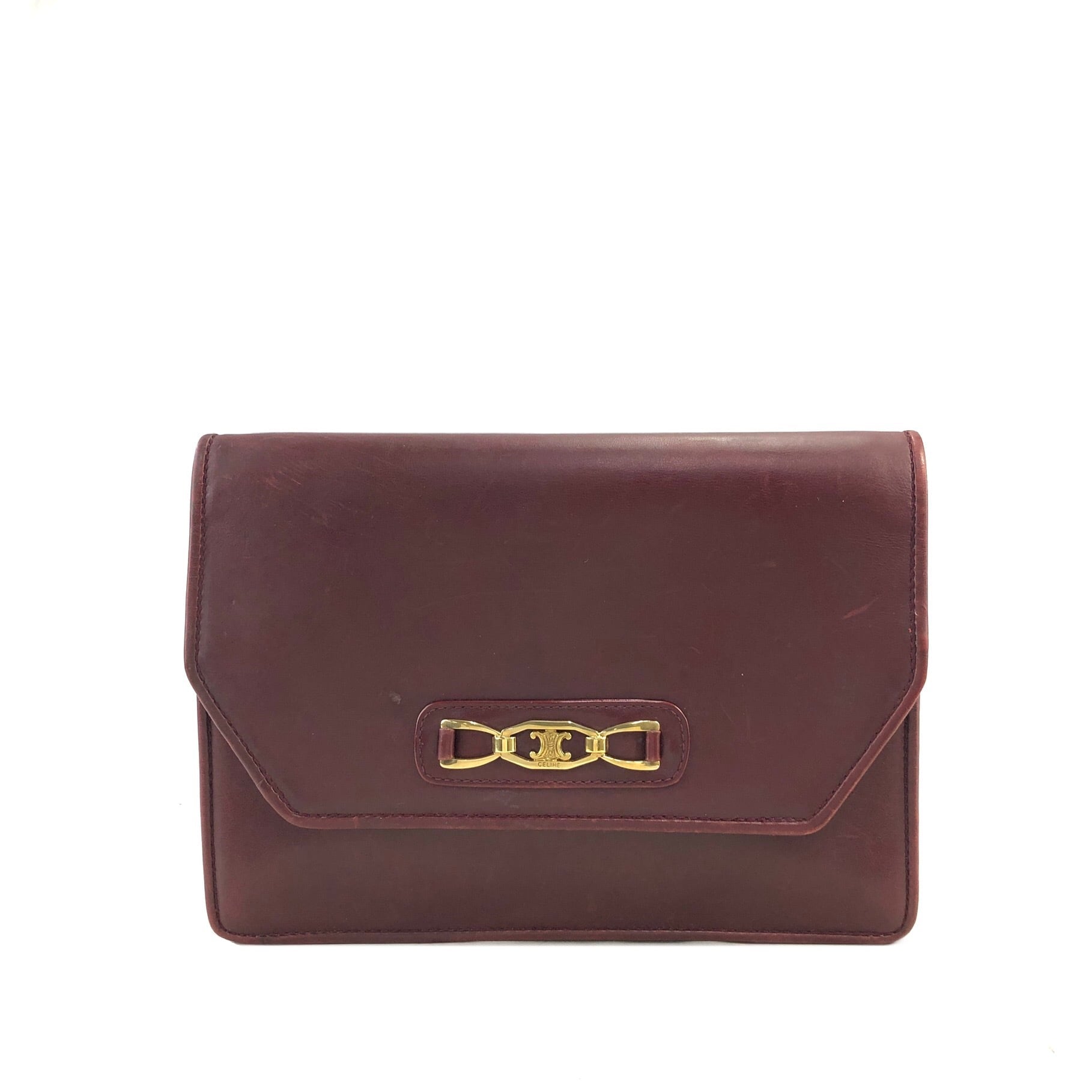 CELINE セリーヌ トリオンフ クラッチバッグ ワインレッド vintage