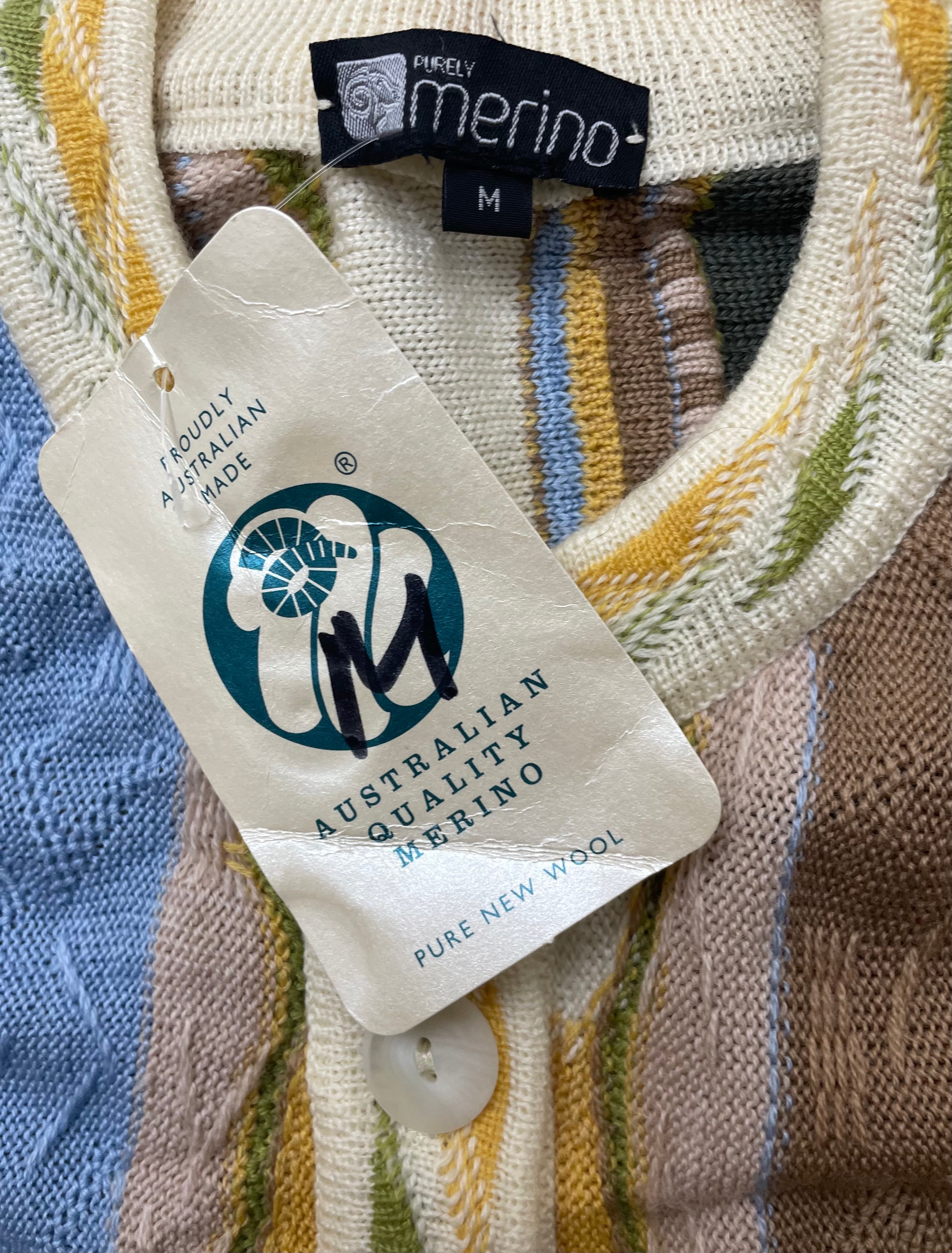 ヴィンテージ　3Dニット　デッドストック　立体デザイン　編み込み　カーディガン ヴィンテージ 3Dニット デッドストック 立体デザイン 編み込み