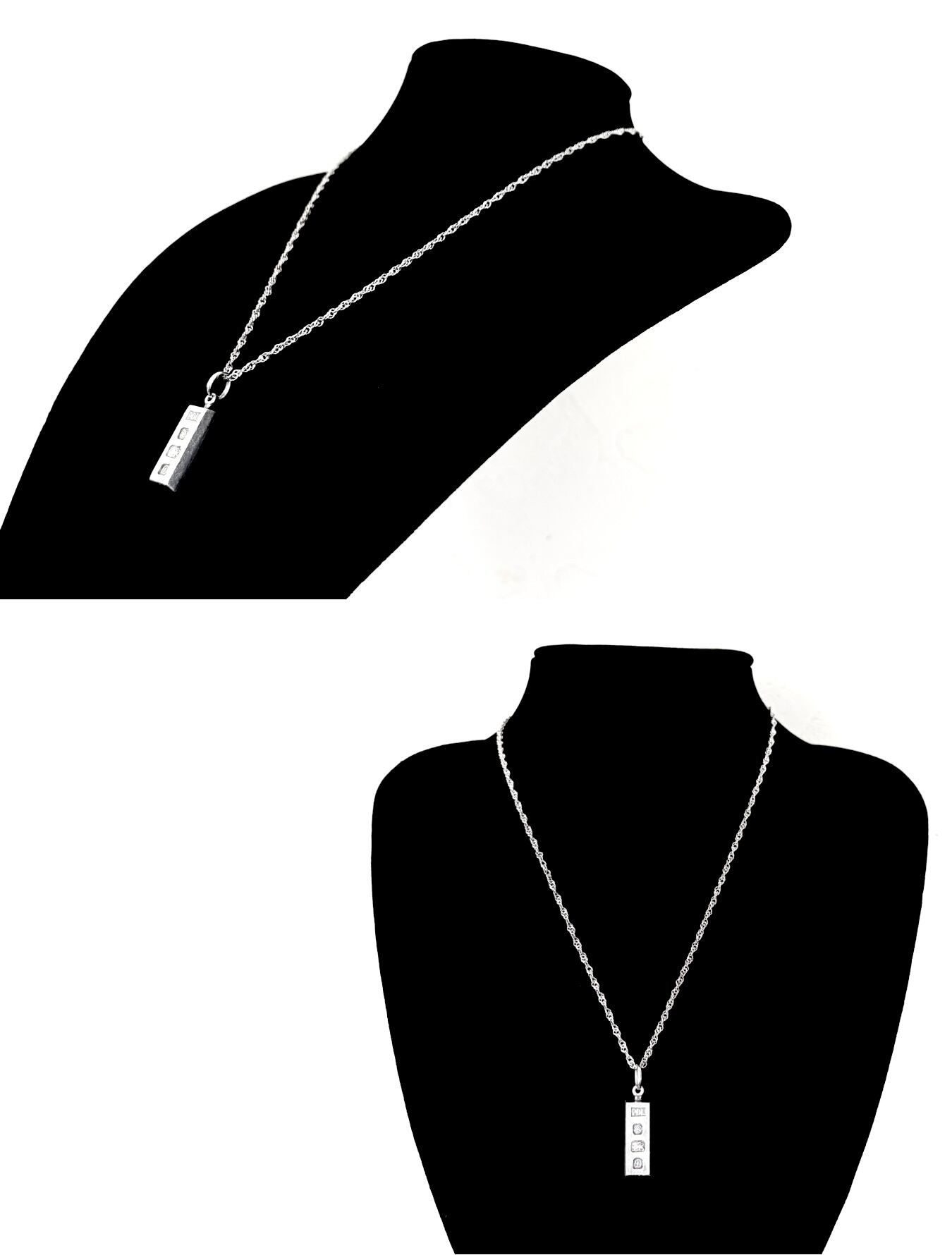 英国ビンテージ インゴット チェーン ネックレス ペンダント/フォブ