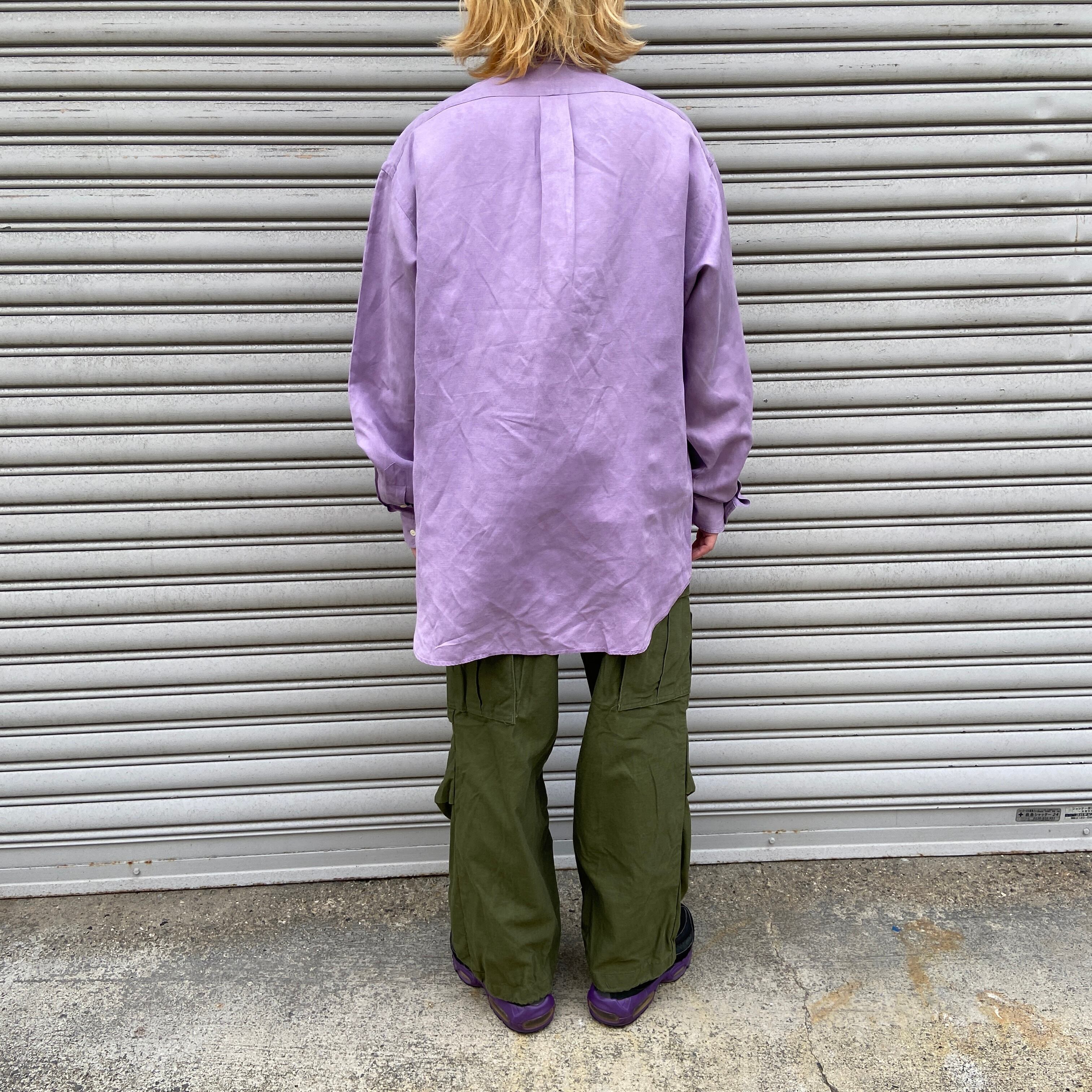 90s Ralph Lauren BLAKE シルクリネン長袖シャツ 紫系 | 古着屋 Uan