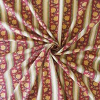 ブロックプリント生地【50cm単位】インド綿  ストライプ柄 クリーム色×赤×黄色×黄緑 #40081-RD2