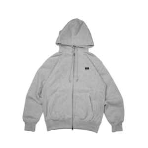 siii "BOX LOGO PATCH"  ZIP UP HOODIE GRAY