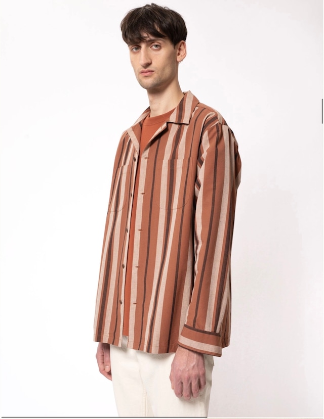 Nudie jeans 2022 ヌーディージーンズ SUMMER COLLECTION Vincent Camping Shirt Multi ストライプシャツ