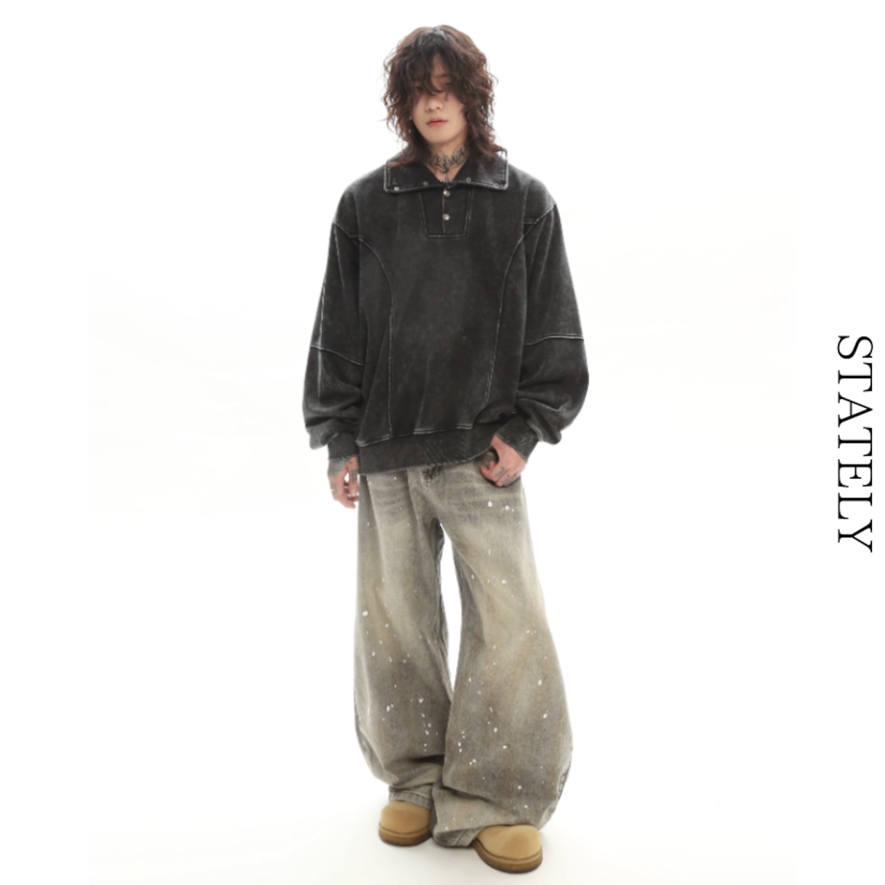 Vintage Highneck ウォッシュプルオーバー_T255・画像4