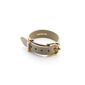 Leather & Pearl Bracelet - Beige