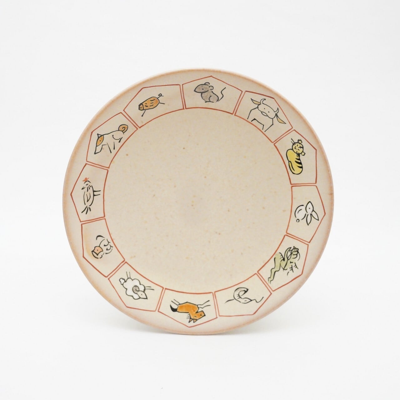 【赤膚焼 大塩ほさな】奈良絵十二支皿
