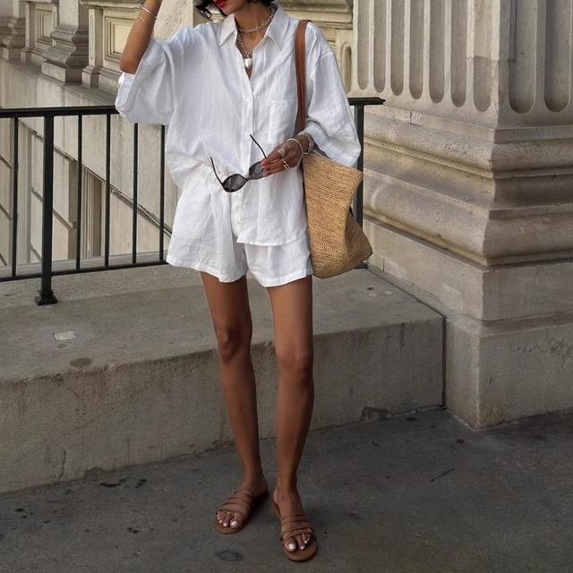 Simple Casual Loose Short Pants 125071