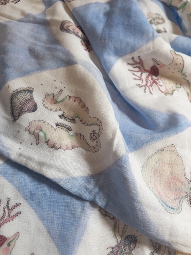 《即納》Forivor / HARLEQUIN DE LA MER BABY MUSLIN SWADDLE 70×100