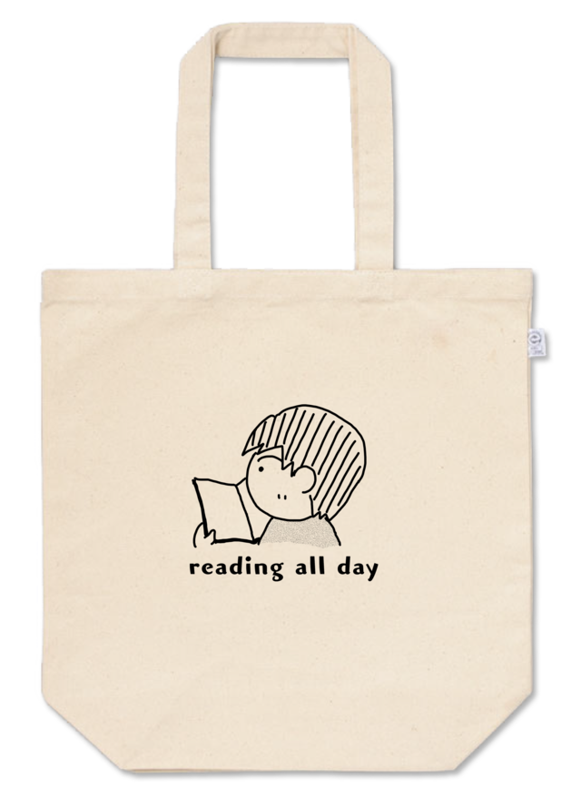 トートバッグ「reading all day」