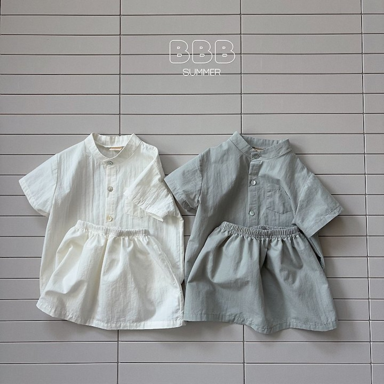 【取寄/韓国直送】BellaBamBina 26/SM ユニセックススカート上下セット|夏服|韓国子供服