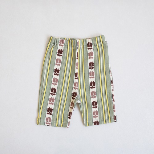 & pal / retro stripe biker shorts / khaki / 80-120cm