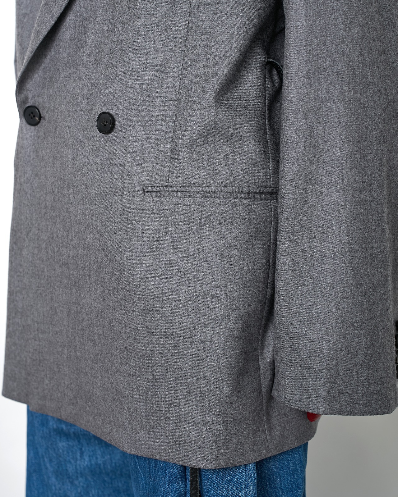 ssstein "WOOL FLANNEL OVERSIZED PEAK LAPEL JACKET〔GREY〕"