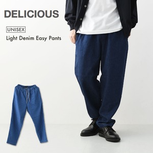 DELICIOUS [デリシャス] Light Denim Easy Pants [DP57291] ライトデニムイージーパンツ・イージーパンツ・ストレッチデニム・ゆったりめシルエット・ヴィンテージ・MEN'S / LADY'S [2026SS]