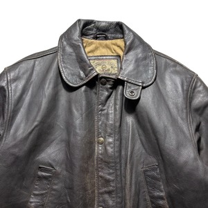 vintage ARMANI JEANS dark brown leather car coat