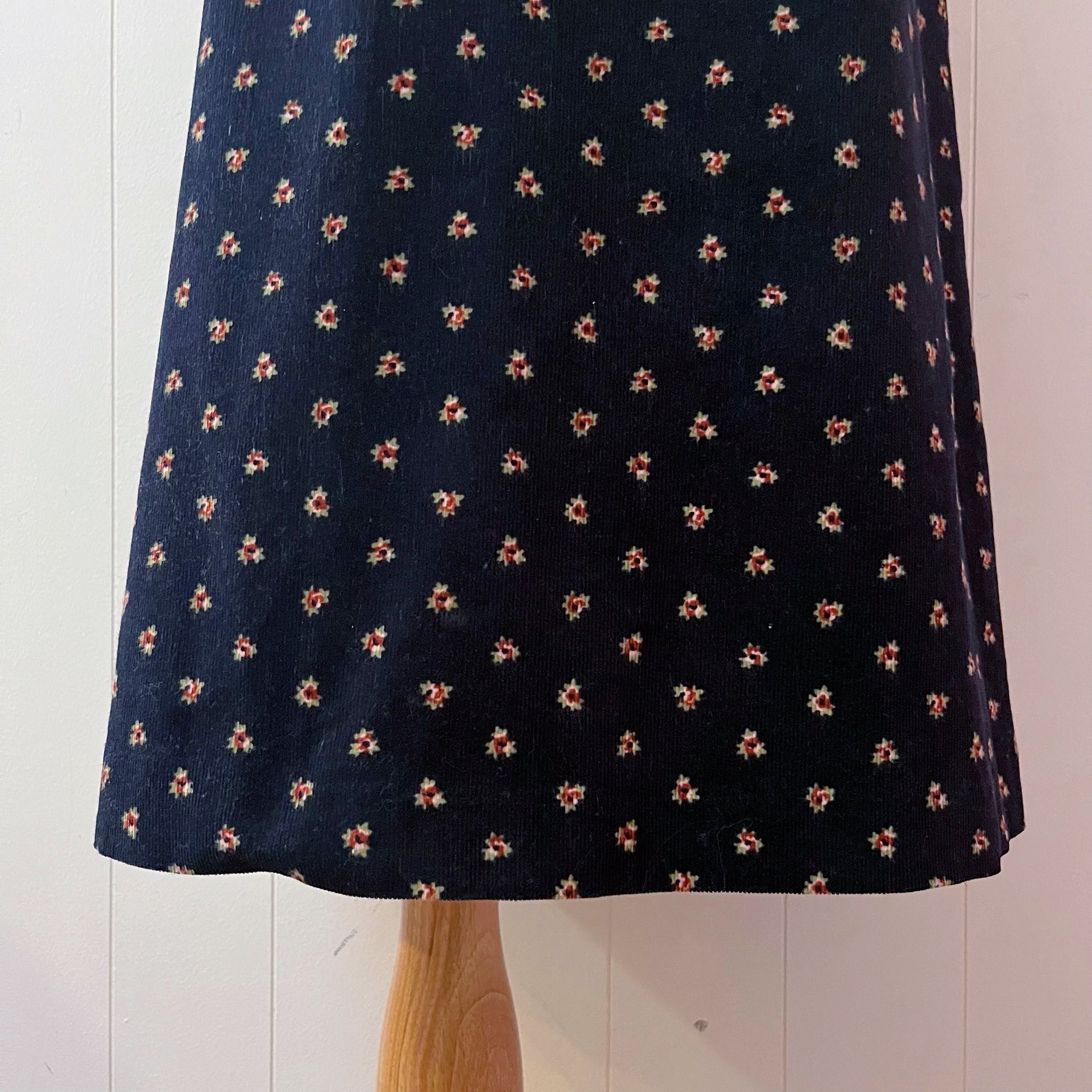 laura ashley / flower corduroy skirt