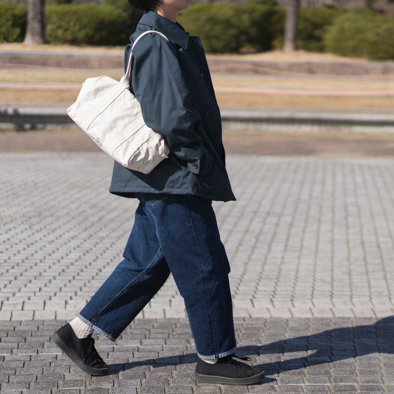 帆布のボストンバッグS 生成り
