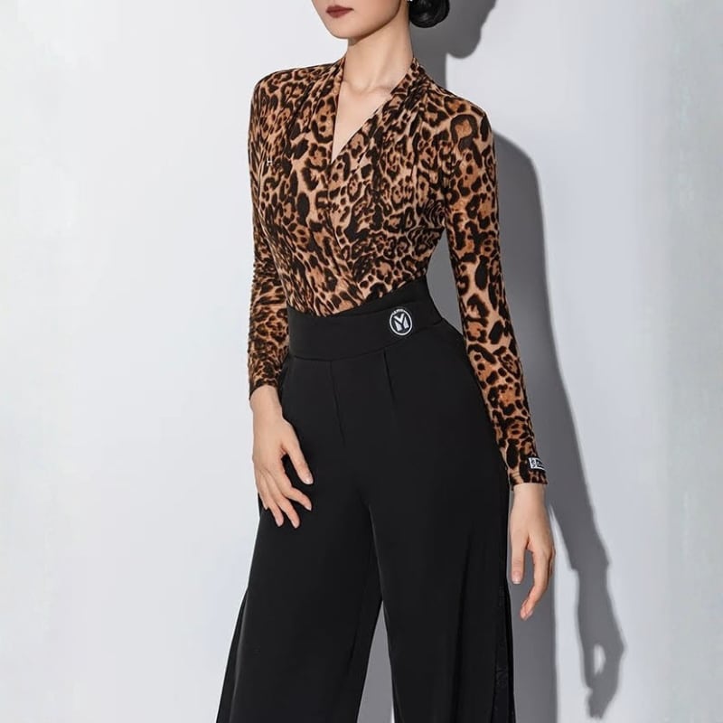 カシュクールデザイン ロングスリーブ タイト トップス レオタード 3col D00549