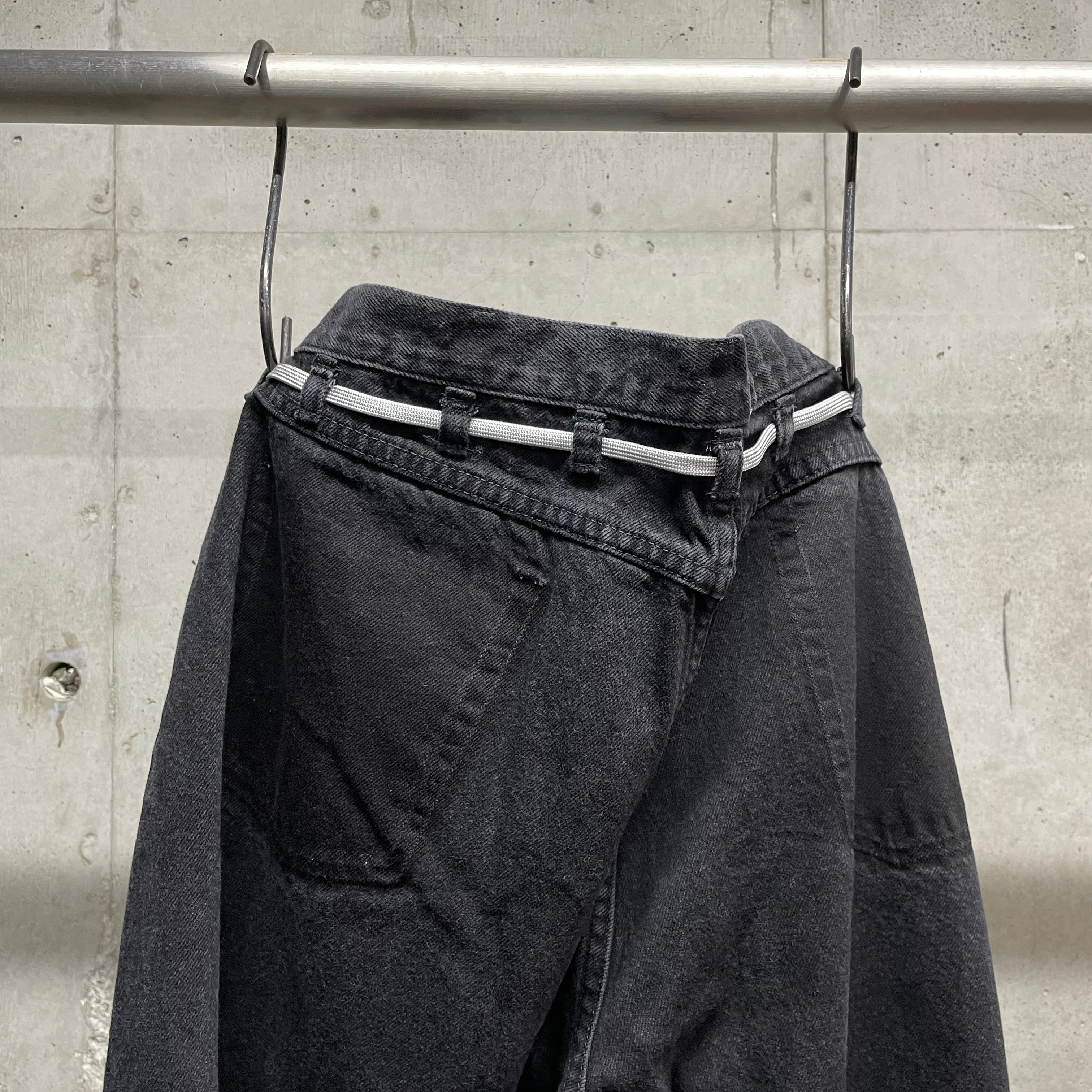 【MAISON EUREKA 】REWORK BIGGYSHORTS /ブラック MAISON EUREKA】Ex.VINTAGE REWORK BIGGY PANTS_BLACK⑨ | marfa store