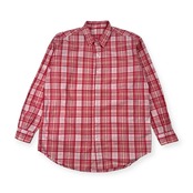 Papas パパス チェック 長袖シャツ M/レッド×ピンク 系 メンズ