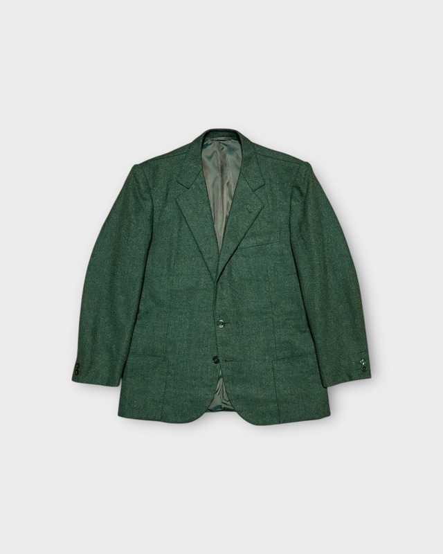 【VINTAGE】1990’s “Sottini” Wool Tweed Jacket Green Mix