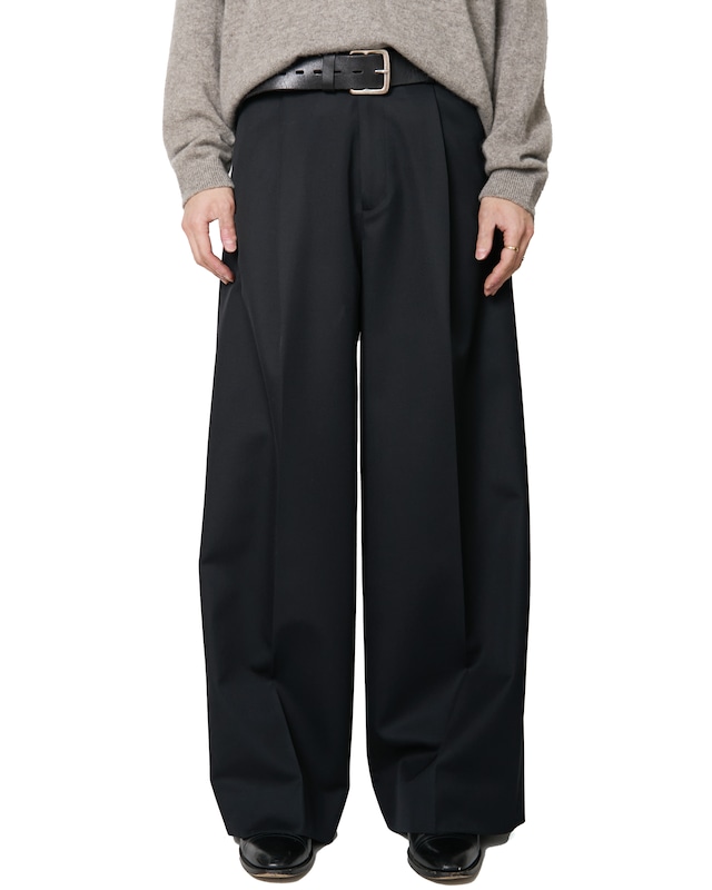 ssstein "WOOL KERSEY EXTRA WIDE TROUSERS〔BLACK〕"