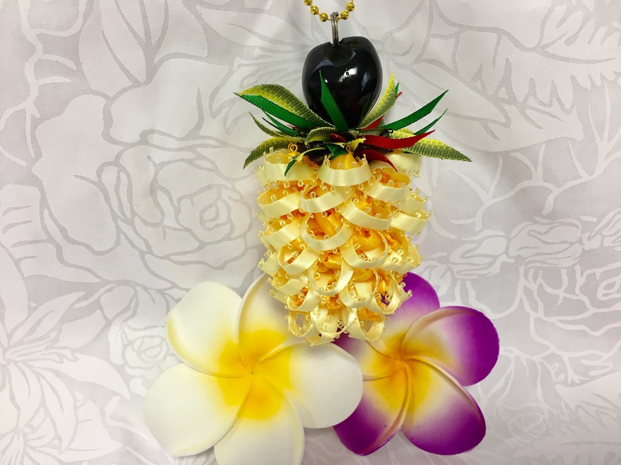 パイナップルストラップ（大） キット♪ハワイアンリボンレイ