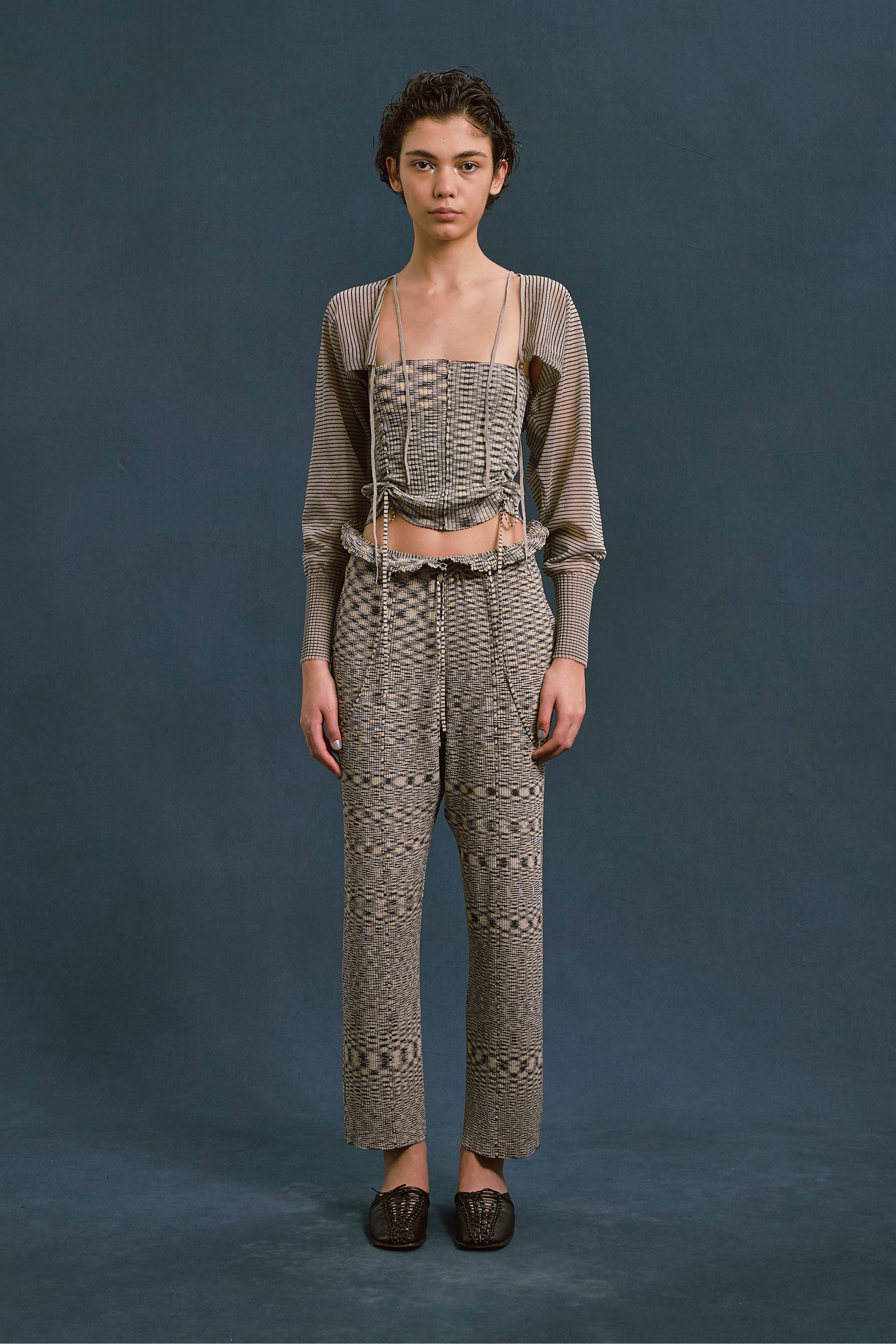 SHEER SHORT CARDIGAN 26SSAC-005 DK.GRAY | A CCORDION
