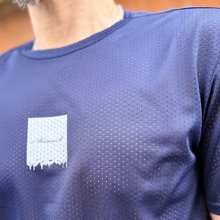 Answer4 / Dry Tshirt（Navy） | 道がまっすぐ