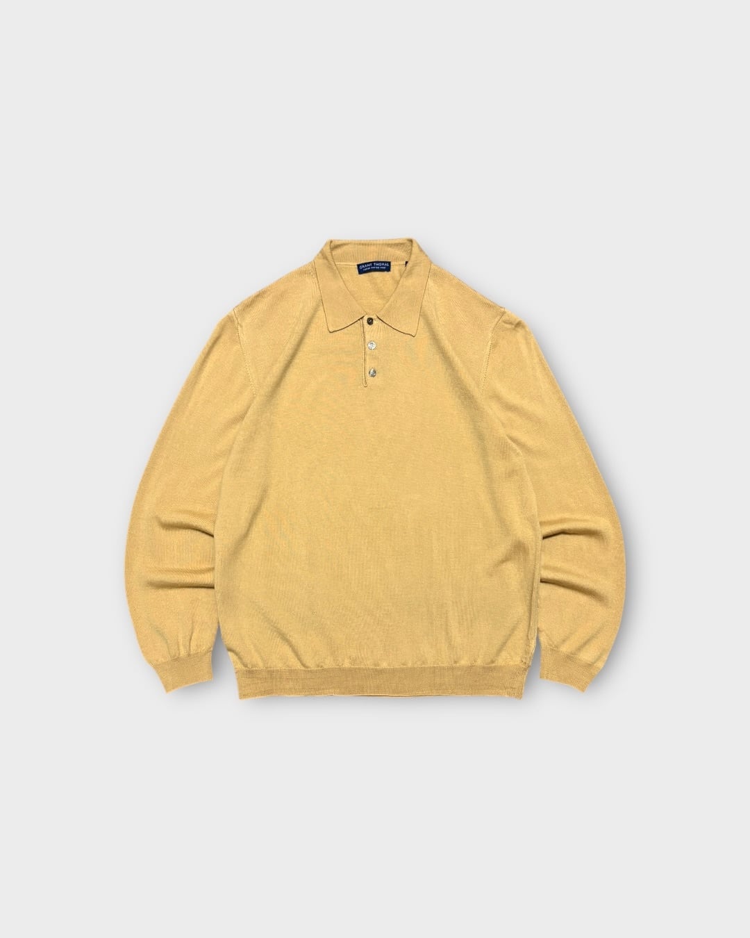 【Used】“GRANT THOMAS” Extra Fine Merino Wool Knit Polo MADE IN ITALY