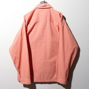 美品 M 09年 長袖 サーモンピンク×ブラウン アイランドホッパーシャツ Patagonia パタゴニア island hopper shirt