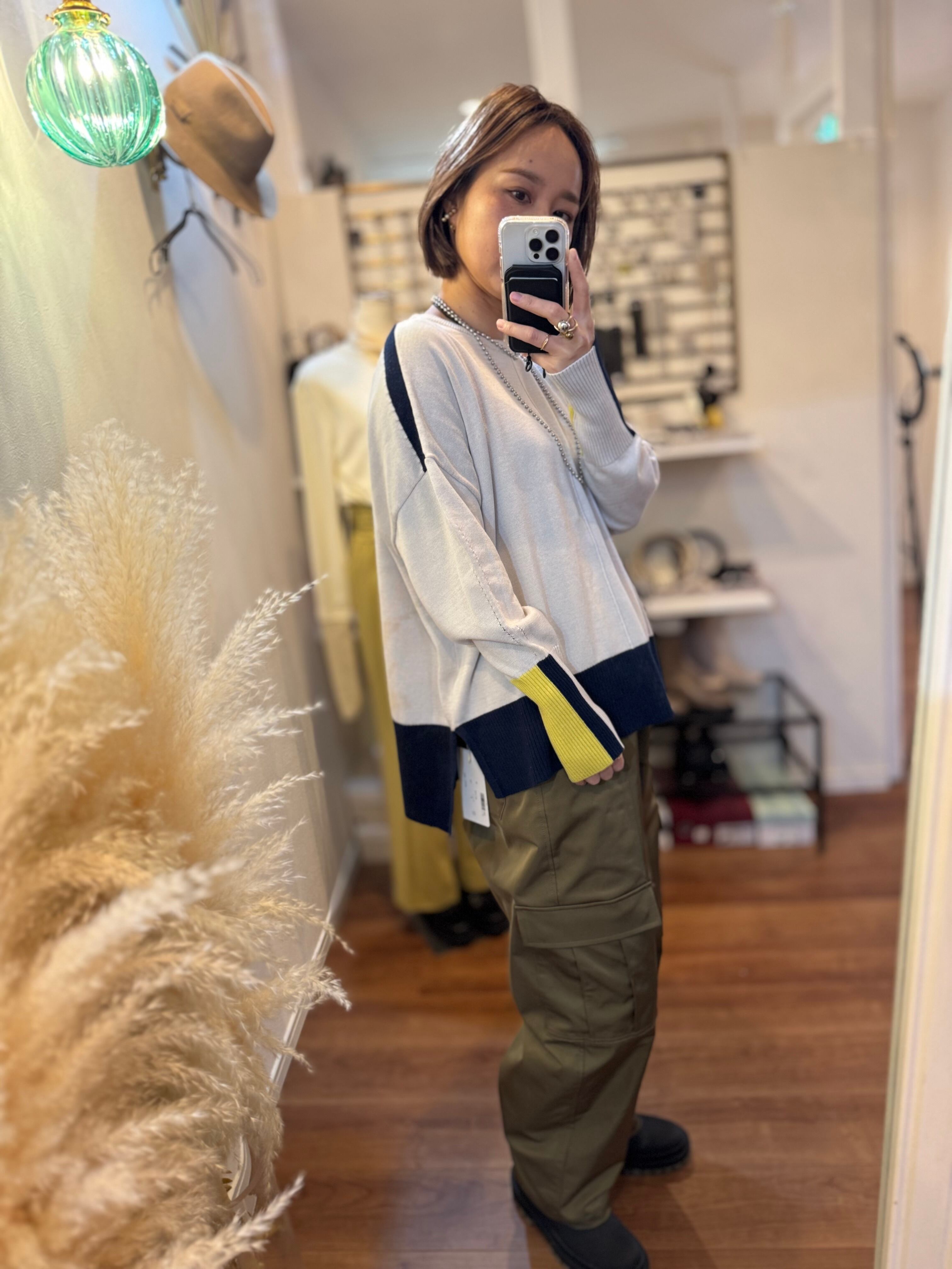 【SELECT】配色ボックスニット