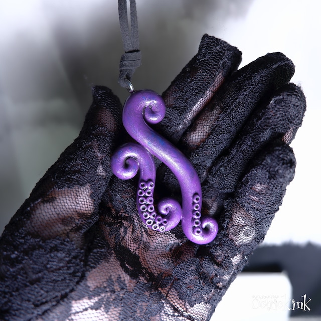 KRAKEN・Hollow Leather ネックレス（Purple）