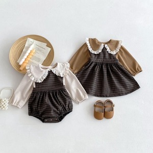 【BABY&KID】秋新作　ノースリーブロンパース、ワンピース