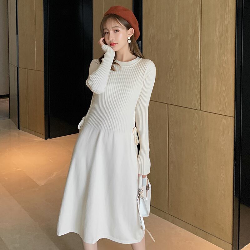 【新作】【送料無料】 マタニティウェア2019秋冬バージョンの新しいファッション巾着アウターウェアベースミドル丈ルーズマタニティドレス-アリババ オータム 秋物 ウィンター 冬物 expec245795077858