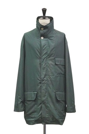 90's "HERMÈS" Spandex Polyester Nylon Fly-Front Stand-Collar Half Coat (Design by Véronique Nichanian)