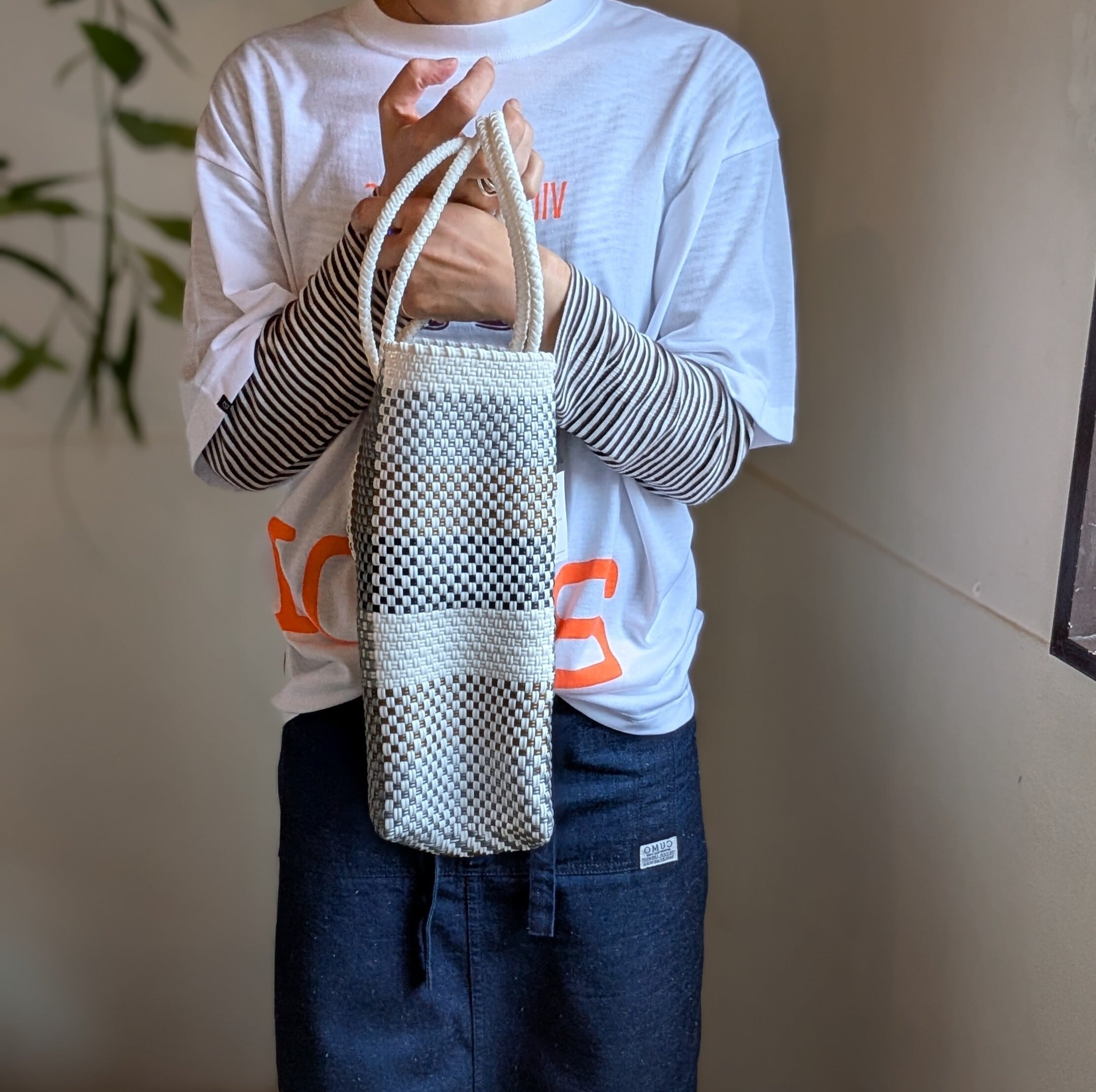 Mercado Bag ］手編みのメルカドバッグ Mサイズ縦長 / Made in Mexico