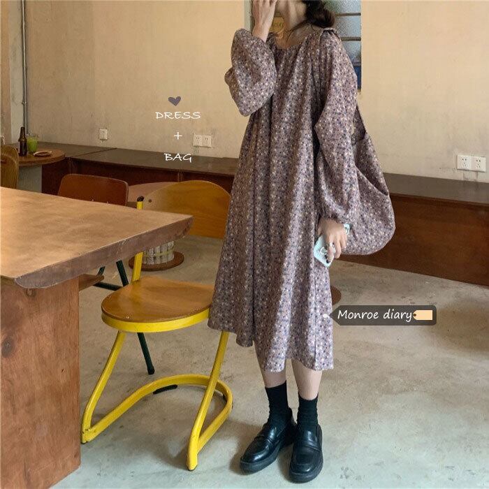 ルーズフローラルドレス スプリングスカート 春物 花柄 モンロー99208863506