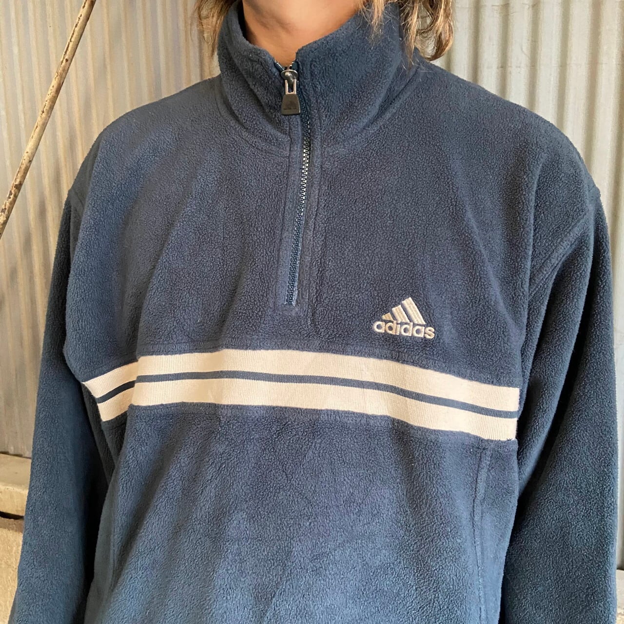 90年代 アディダス adidas ハーフジップ フリースプルオーバー メンズXL ヴィンテージ /eaa377218