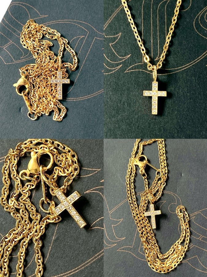 SJX　エスジェイエックス　ダイヤモンド クロス チャーム　ネックレス 12ポイント　007カラット　イエローゴールド DIAMOND CROSS  CHARM　K18　YG　750　007ｃｔ | brand cross tokyo powered by BASE