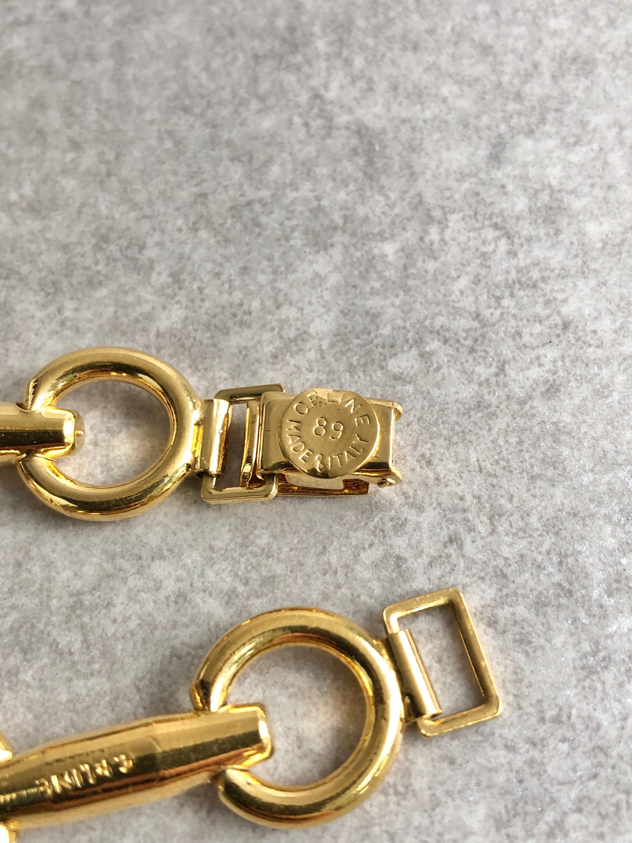 CELINE セリーヌ ブレスレット ゴールド ロゴ ホースビット vintage