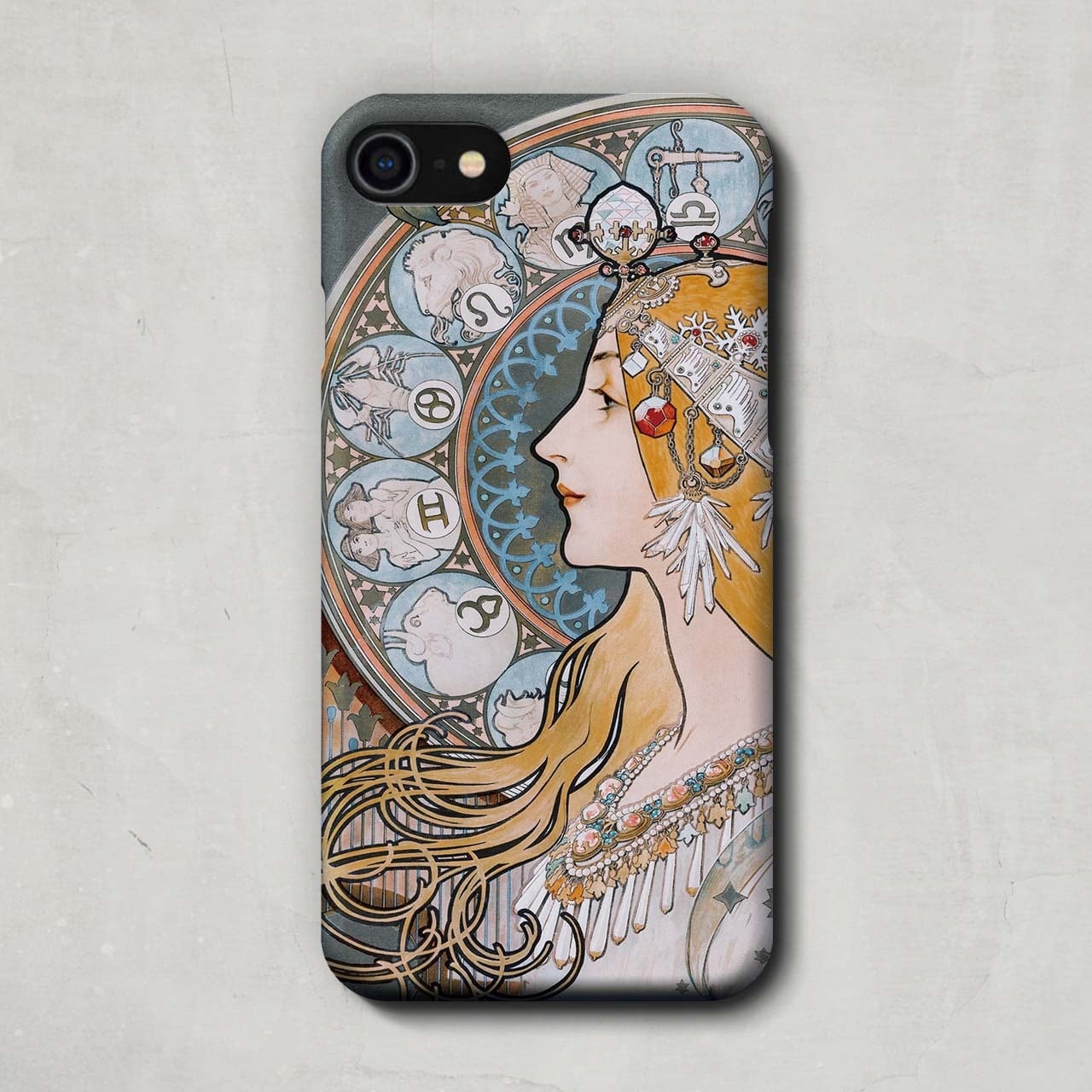スマホケース / アルフォンス ミュシャ「黄道十二宮 (1896)-A」 iPhone