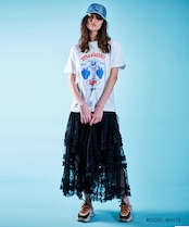 ストロベリースカルプリントベーシックTシャツ (BLACK) CQ-46095