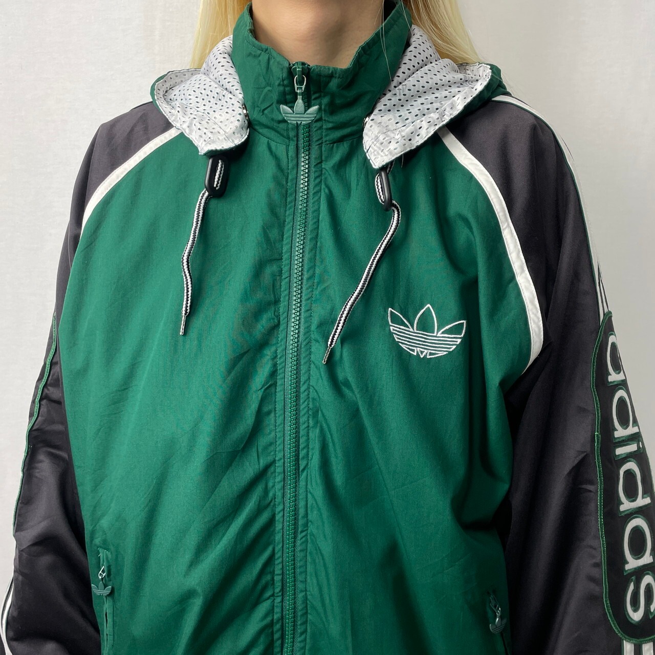 90年代 adidas アディダス ポリコットン×ジャージ トラックジャケット 