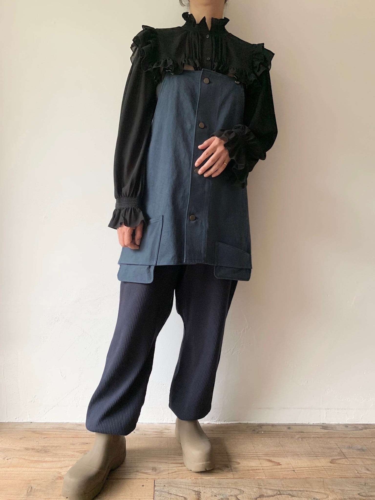 papier Cut overall/Navy　美品 Cut overall/Navy | papier.official