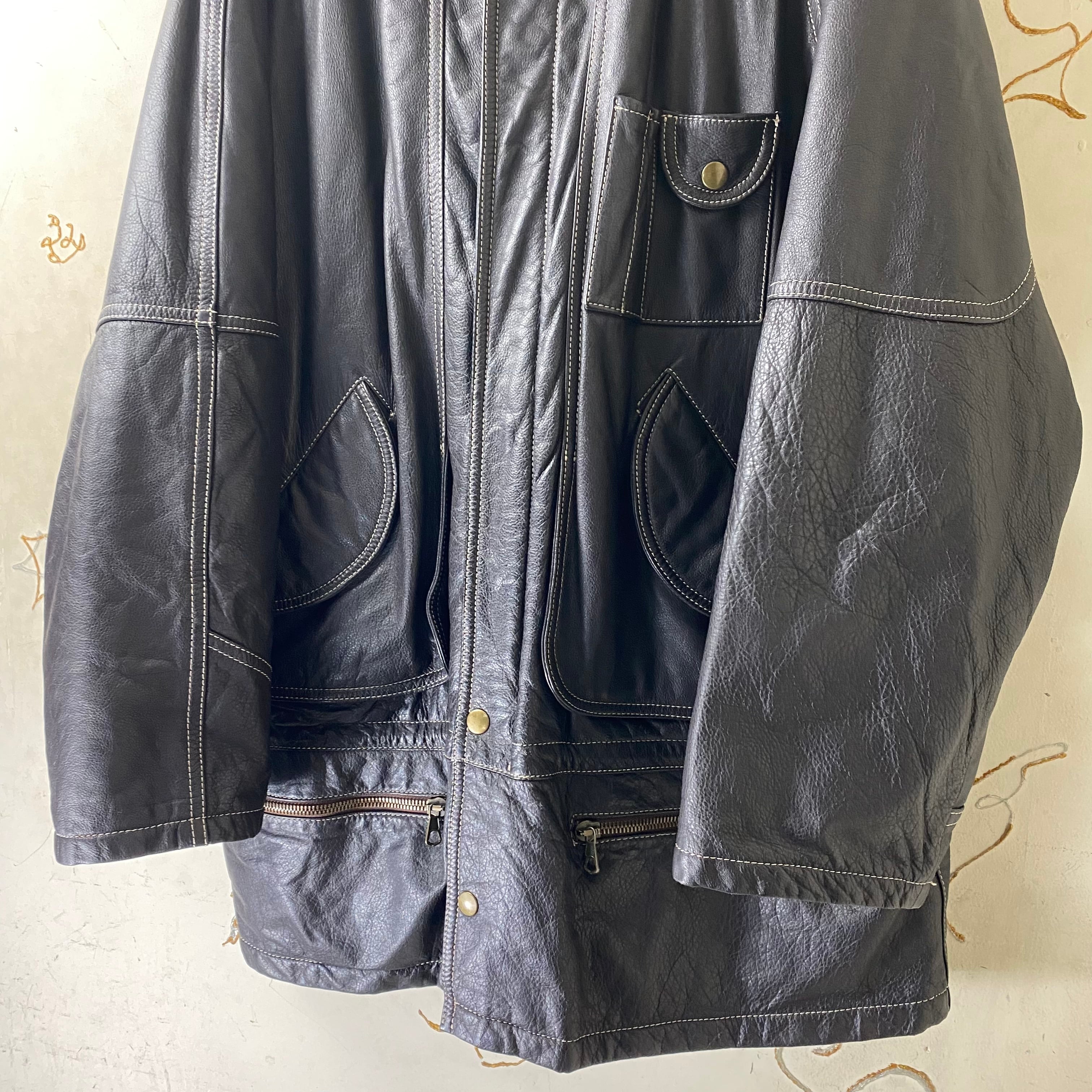 vintage POLLINI leather coat | NOIR ONLINE